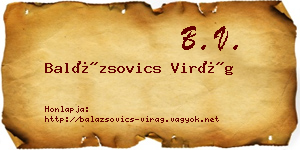 Balázsovics Virág névjegykártya