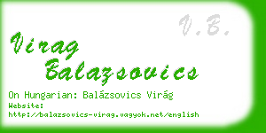 virag balazsovics business card